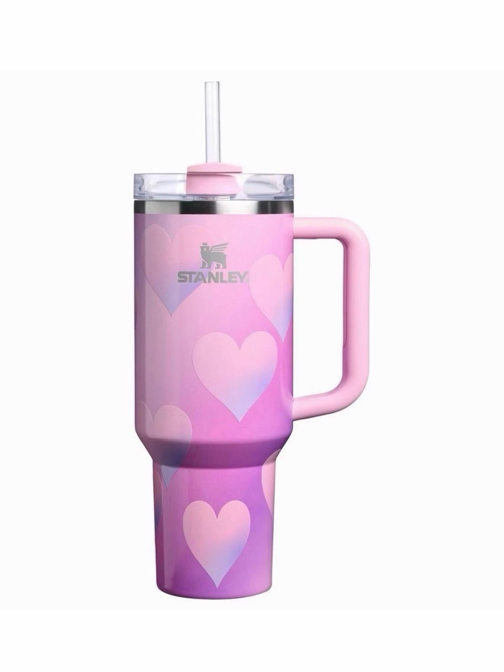 Target Stanley 40oz Tumbler Valentine's Day Powder Pink Heart Gradient